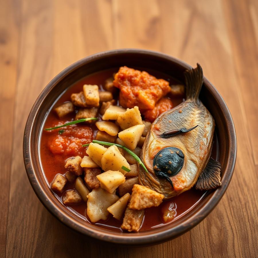 Ga Kenkey with spicy shito