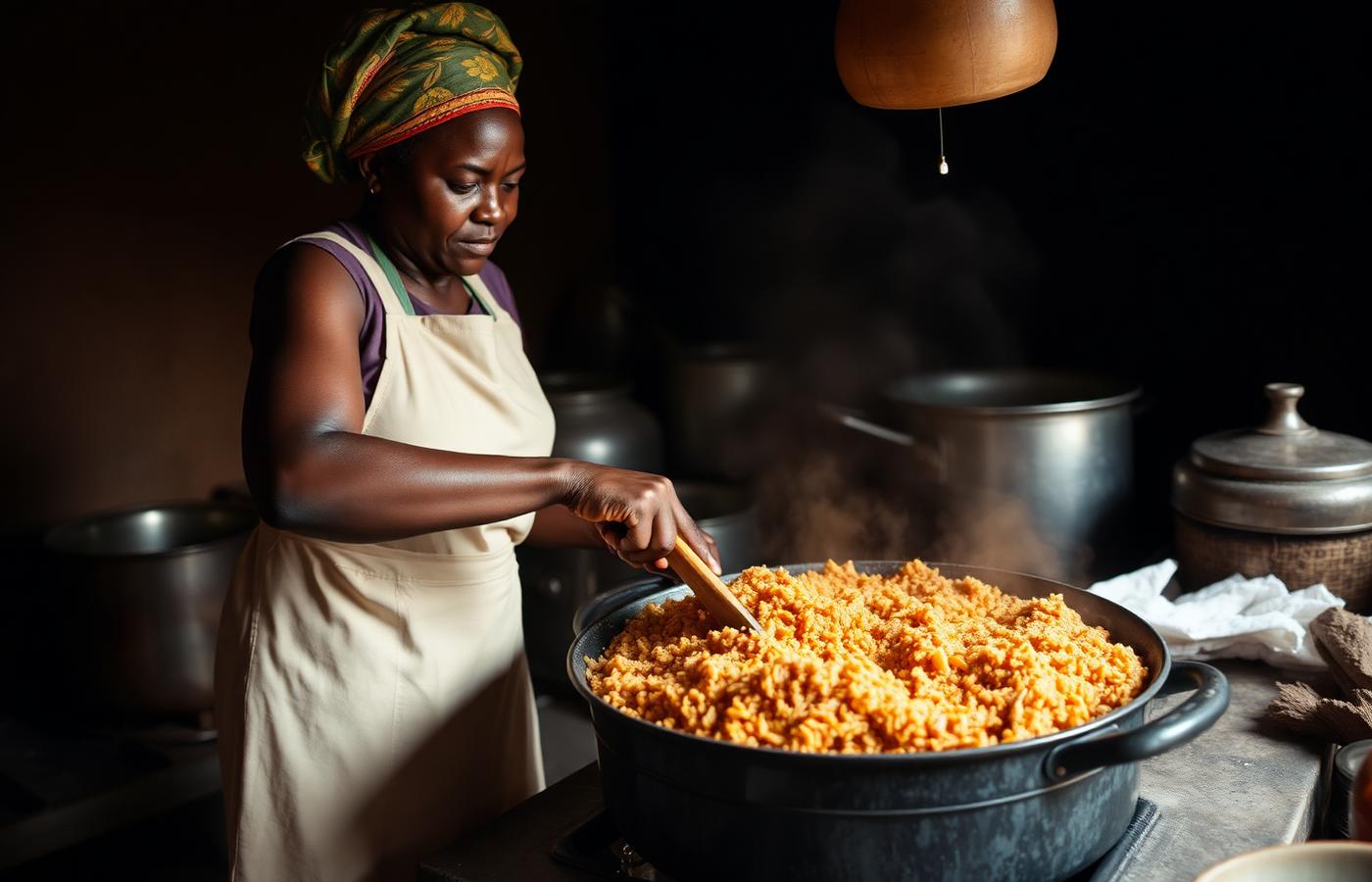 Our kitchen team preparing fresh Ghanaian meals